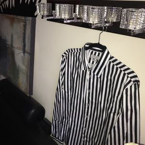 Black and white fashion button up